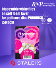 [Staleks] Disposable WHITE files on soft foam layer for pedicure disc PODODISC EXPERT