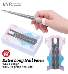 Extra long nail form
