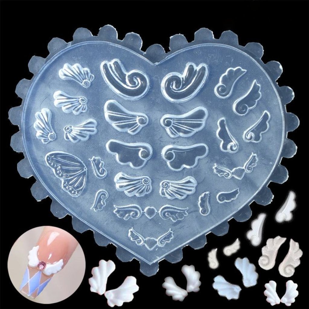 Angel wings nail art silicone mold, nail decoration mold