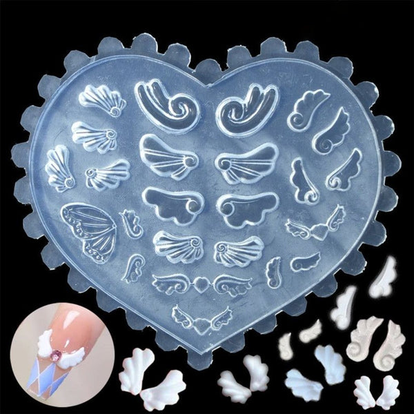 Angel wings nail art silicone mold, nail decoration mold