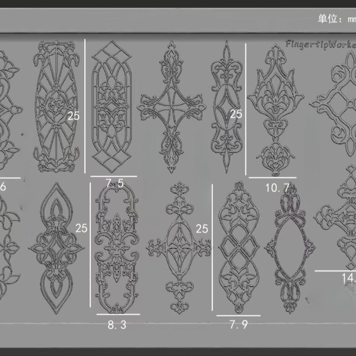 Silicone Baroque style Moulding Nail Art