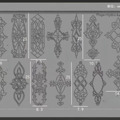 Silicone Baroque style Moulding Nail Art