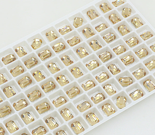 Rectangular Octagonal K9 Crystal nail art rhinestone flat back