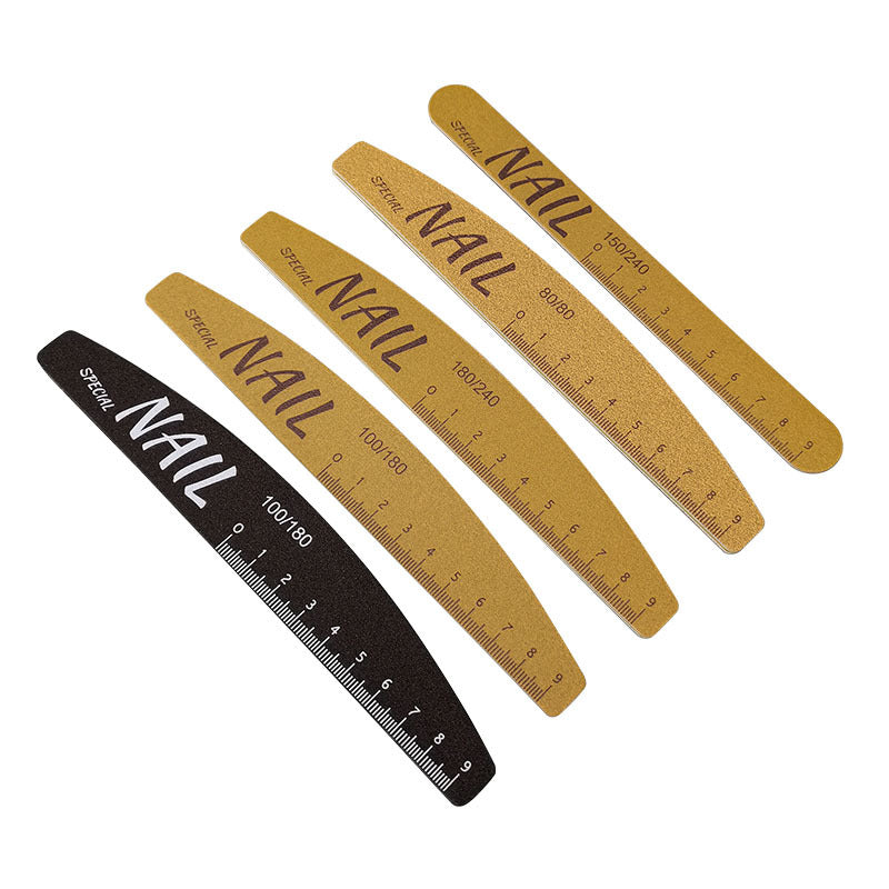 Washable nail file with scale-Professional nail shaping file and nail measurement ruler