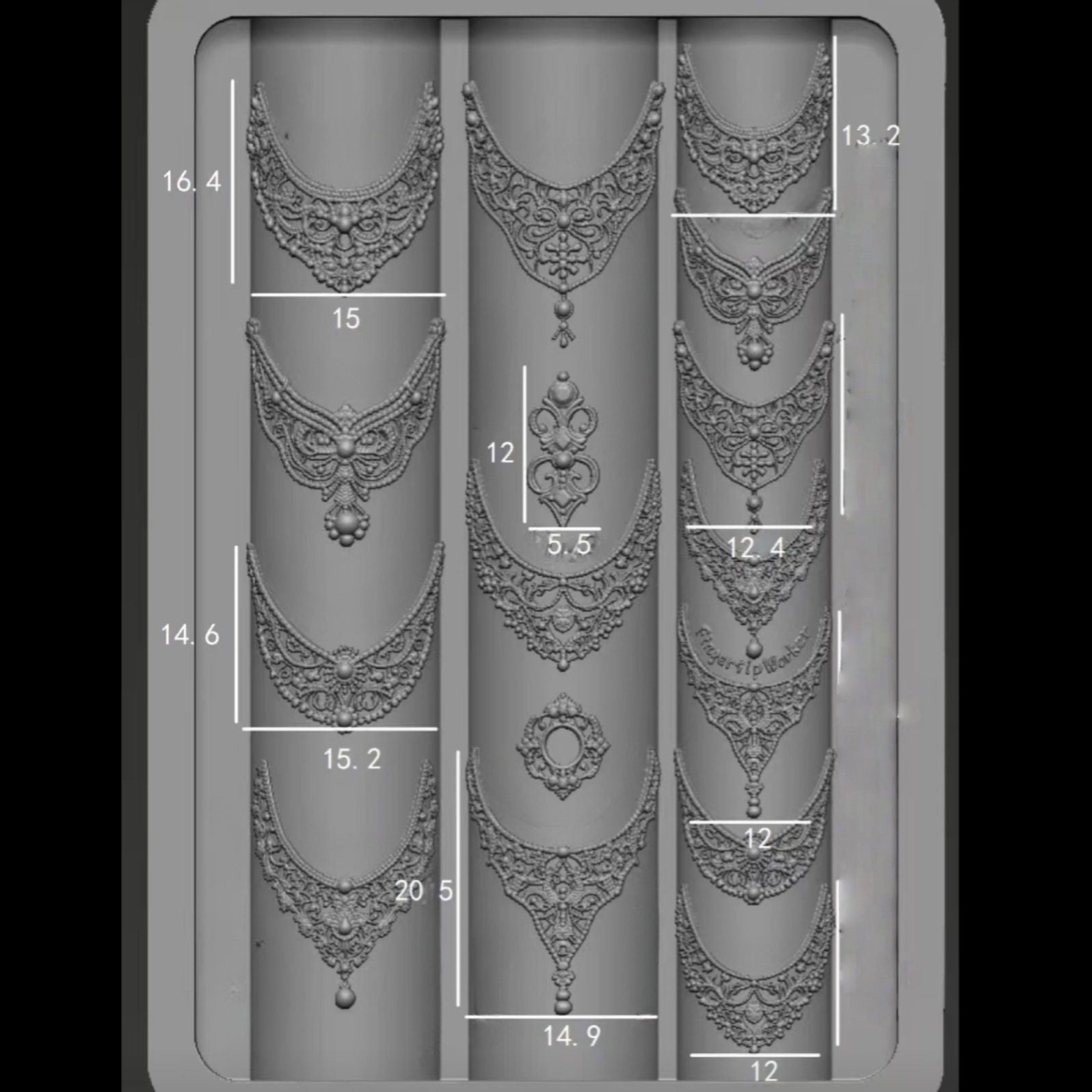 Silicone Baroque style Moulding Nail Art