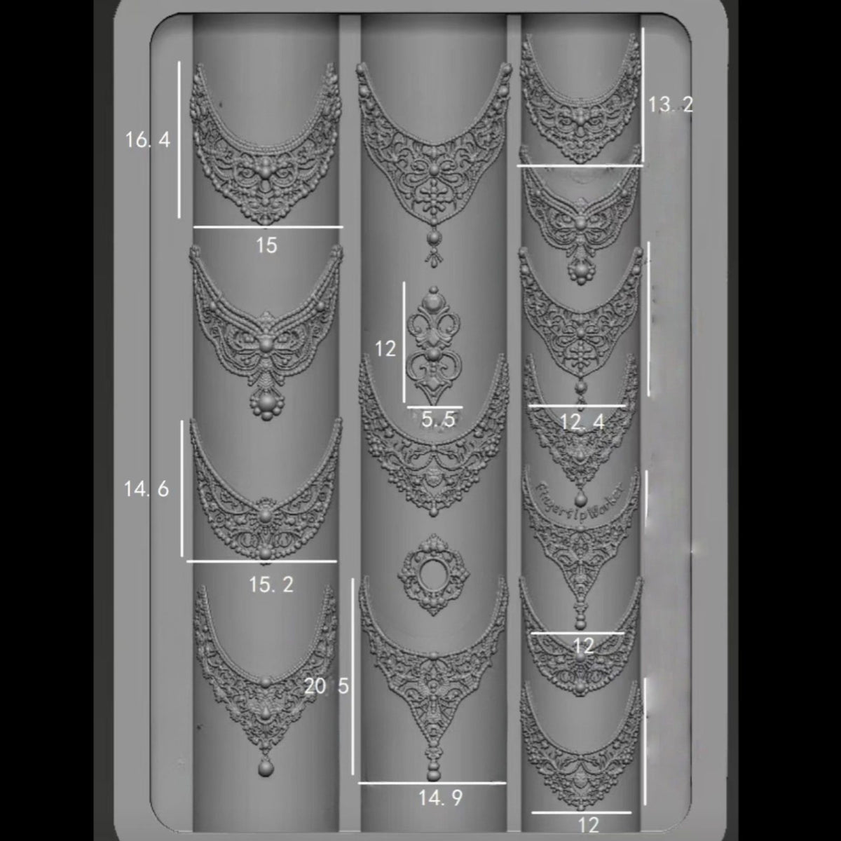 Silicone Baroque style Moulding Nail Art