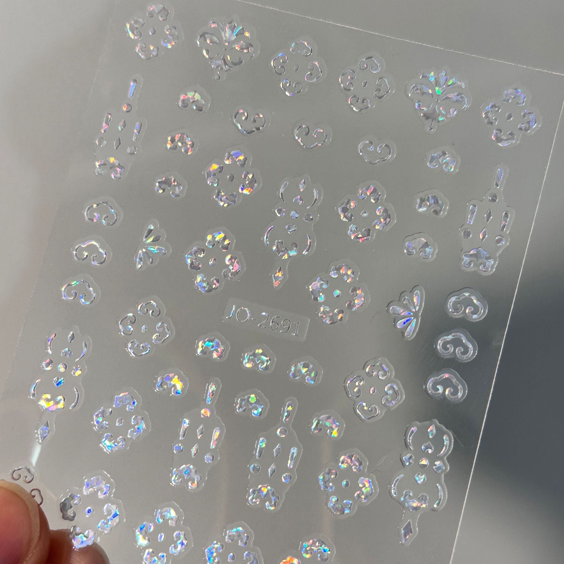 Decorative Nail Sticker Silver - Snowflake, Butterfly