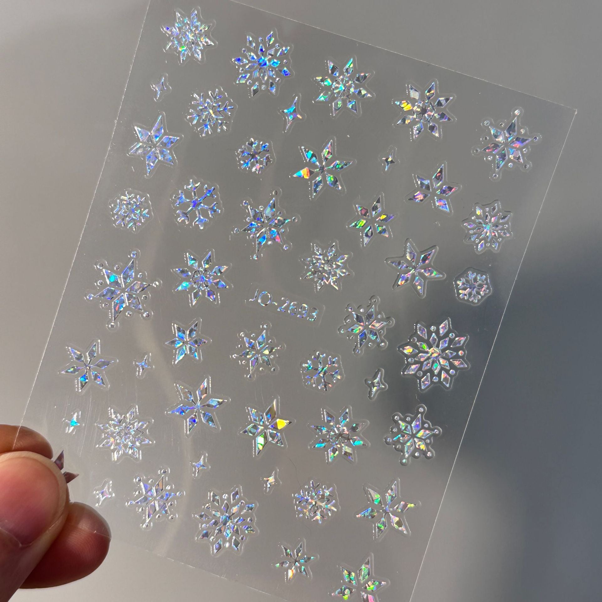 Decorative Nail Sticker Silver - Snowflake, Butterfly