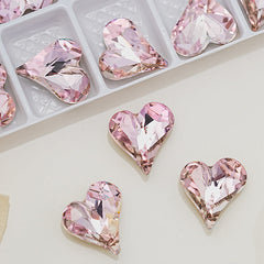Nail Pink Rhinestone Crystal Decoration Heart/rectangle