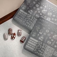 Winter Snowflake Stamping Plate Nail Art