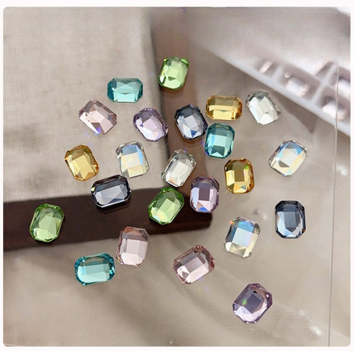 Rectangular Octagonal K9 Crystal nail art rhinestone flat back