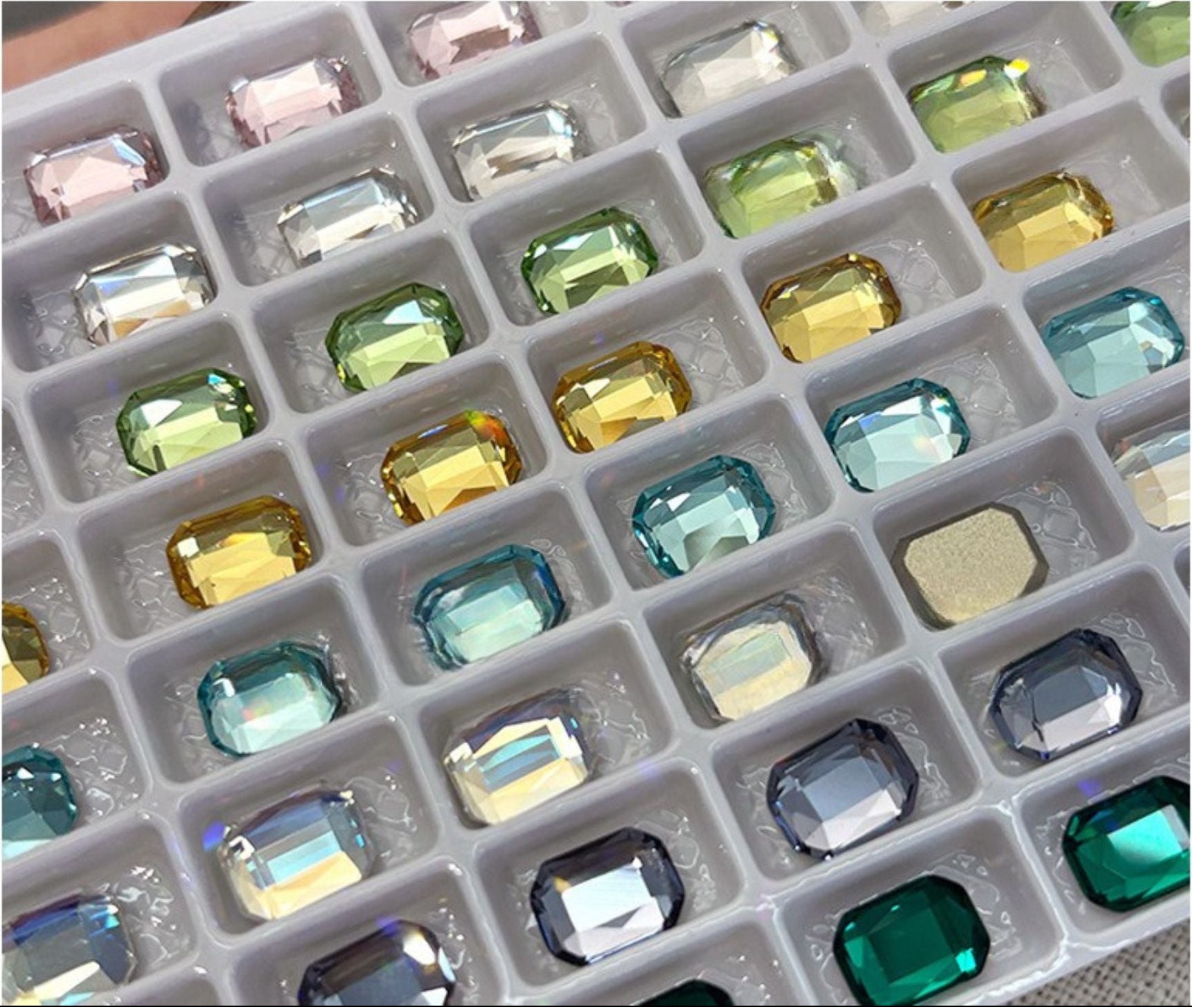 Rectangular Octagonal K9 Crystal nail art rhinestone flat back