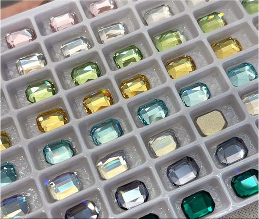 Rectangular Octagonal K9 Crystal nail art rhinestone flat back