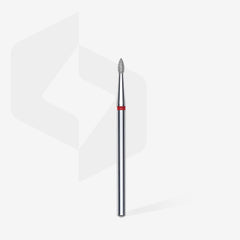 [Staleks] Diamond nail drill bit pointed bud red EXPERT head diameter  1,8 mm / working part 4 mm