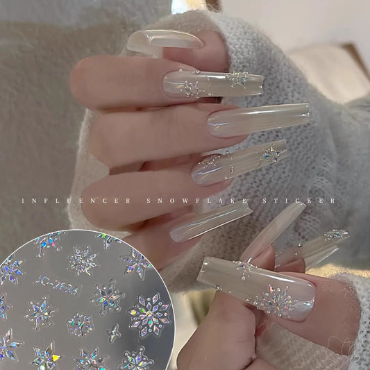 Decorative Nail Sticker Silver - Snowflake, Butterfly