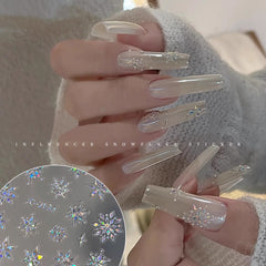 Decorative Nail Sticker Silver - Snowflake, Butterfly