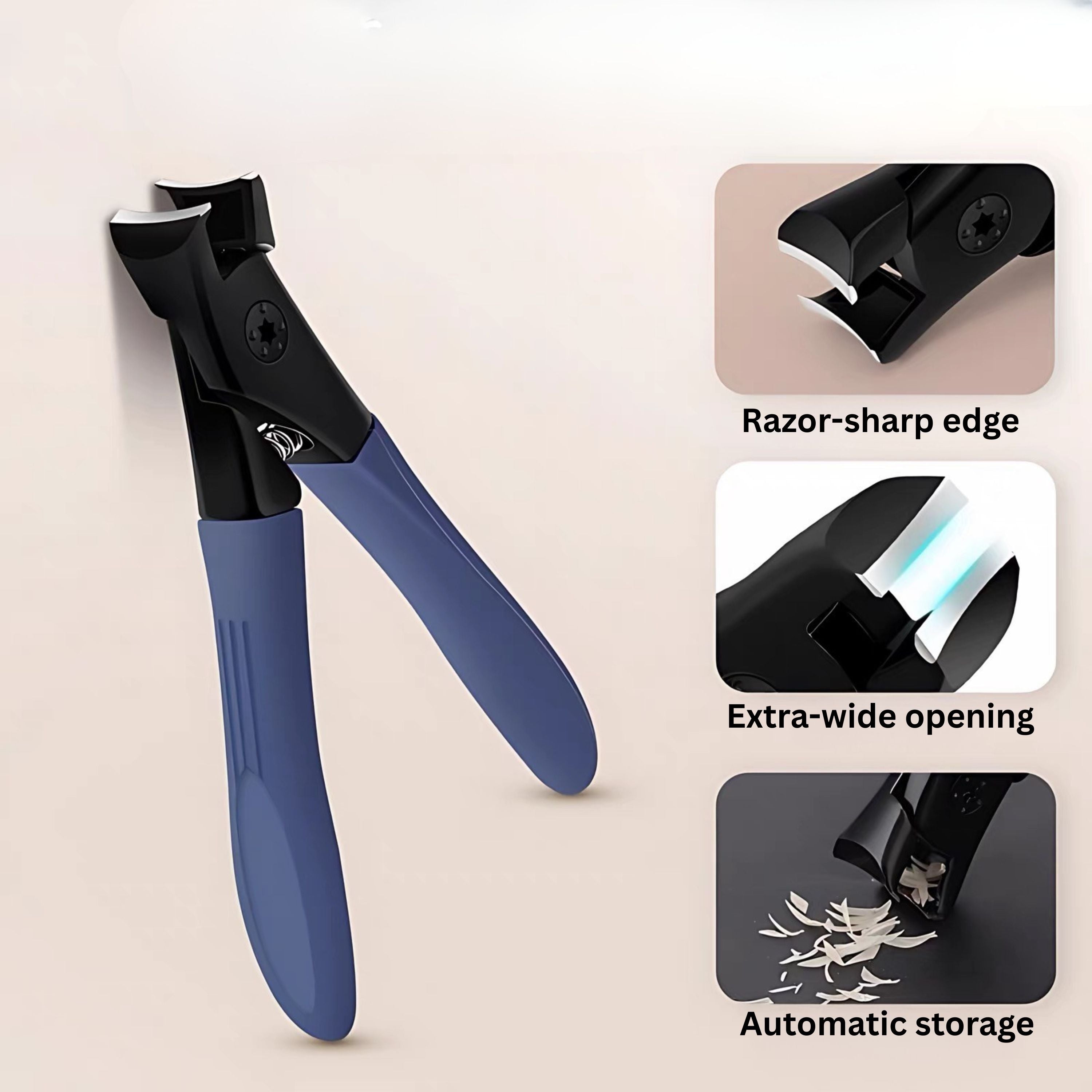 Wide Opening Head Nail Clippers Thick Toenails with Anti-Splash Design
