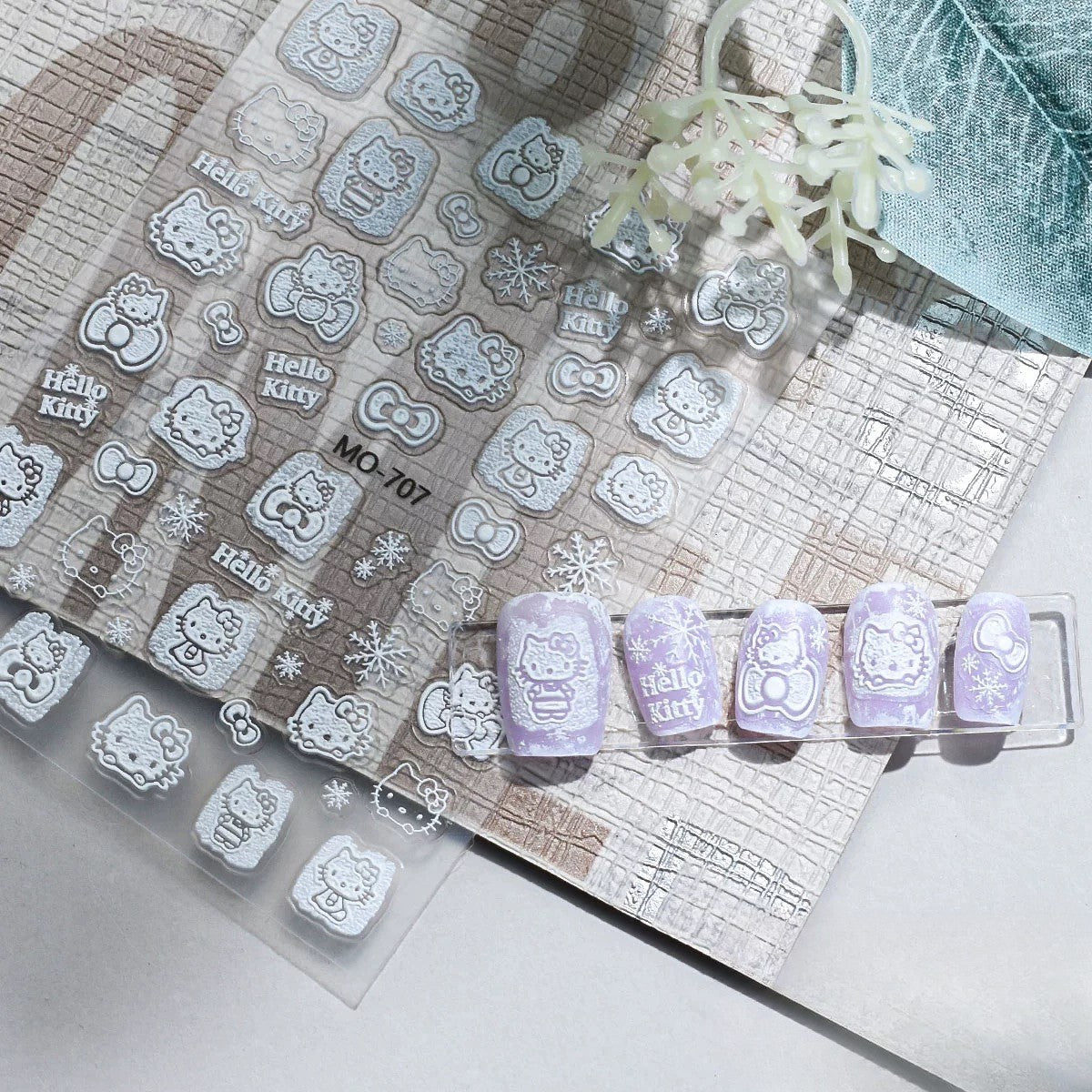 [generic] White Nail stickers (8 styles)