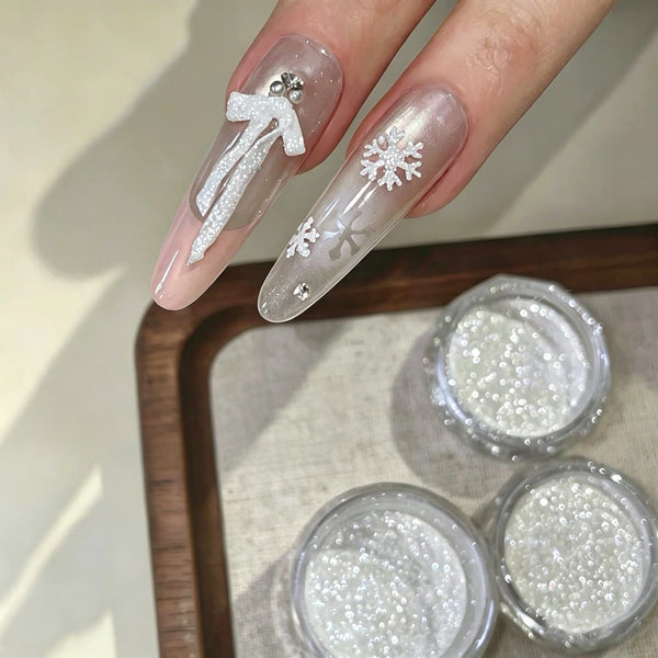 Flash Ice Crystal Nail Glitter - Fine Shimmer French Gradient Powder