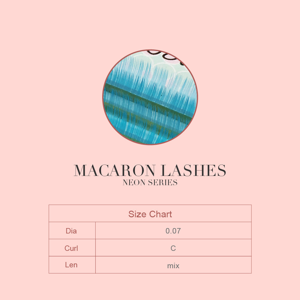 [Jovisa] Macaron Lashes 0.07 Mix Length｜Neon Series