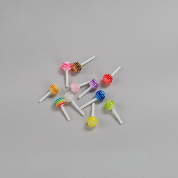 Colorful Acrylic Lollipop Nail Charms 10pcs
