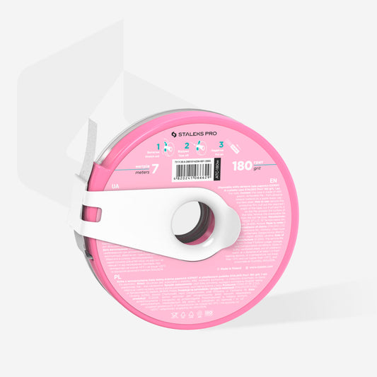 [Staleks] Disposable white abrasive tape papmAm EXPERT 180 grit (in a plastic case)