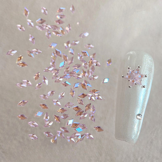 Rhombus-shaped  flat back zircon nail art embellishments 50 pcs
