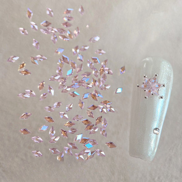 Rhombus-shapedflat back zircon nail art embellishments 50 pcs
