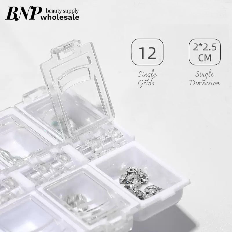 Nail Decor Storage Box 12 slots (4 Colours)