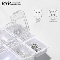 Nail Decor Storage Box 12 slots (4 Colours)