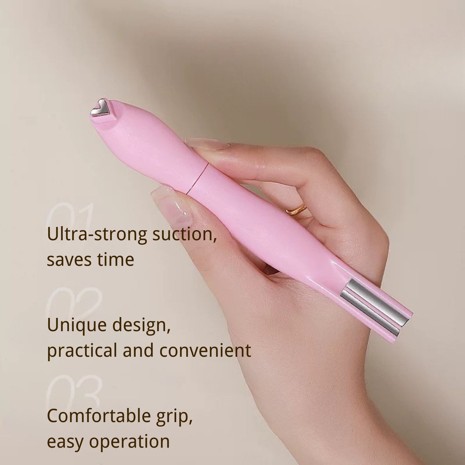 3 in 1 Cat Eye Nail Magnet, Versatile Magnet Tool for Cat Eye Gel Polish Heart Shaped Round Multifunctional Accessories