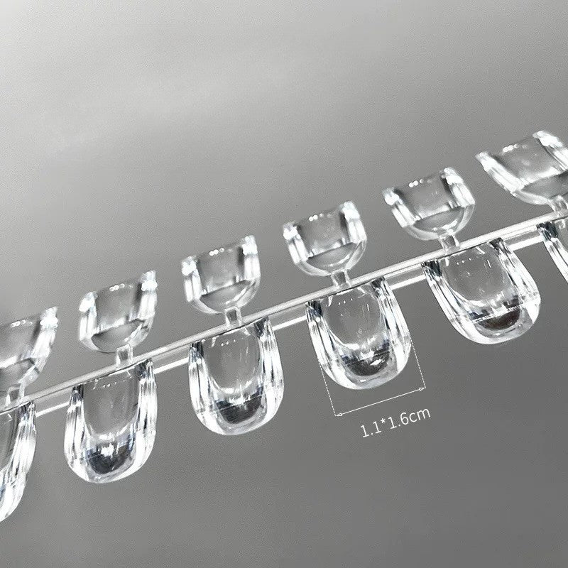 Flat Back Short Round Square Nail Tips For Color Display x 160pcs