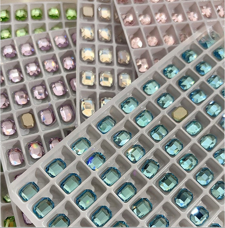 Rectangular Octagonal K9 Crystal nail art rhinestone flat back