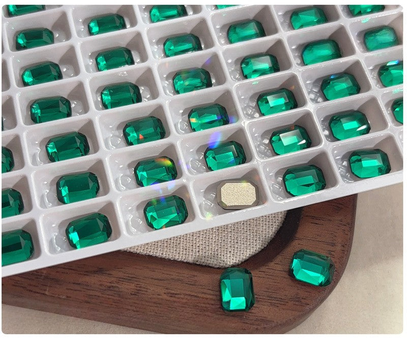 Rectangular Octagonal K9 Crystal nail art rhinestone flat back