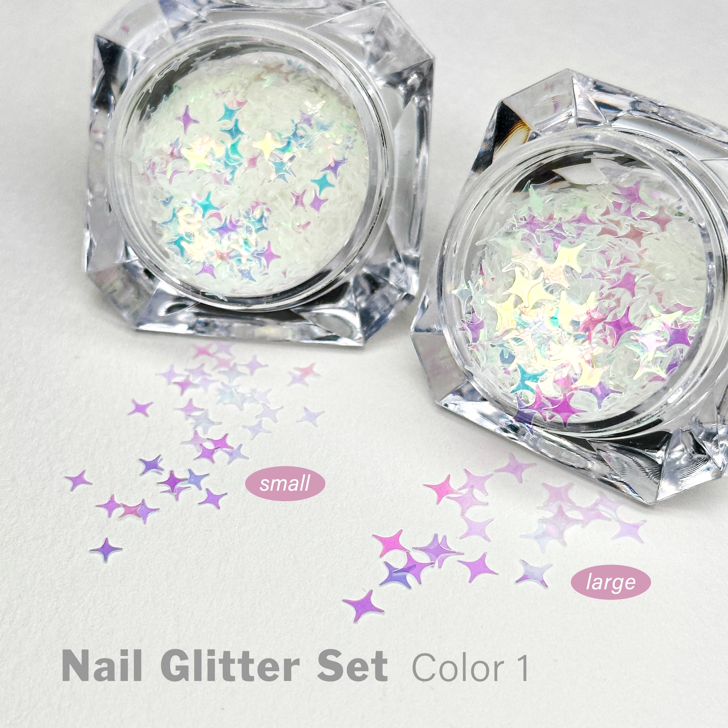 generic nail glitter set 3 colours