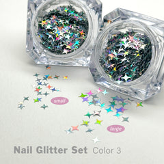 generic nail glitter set 3 colours