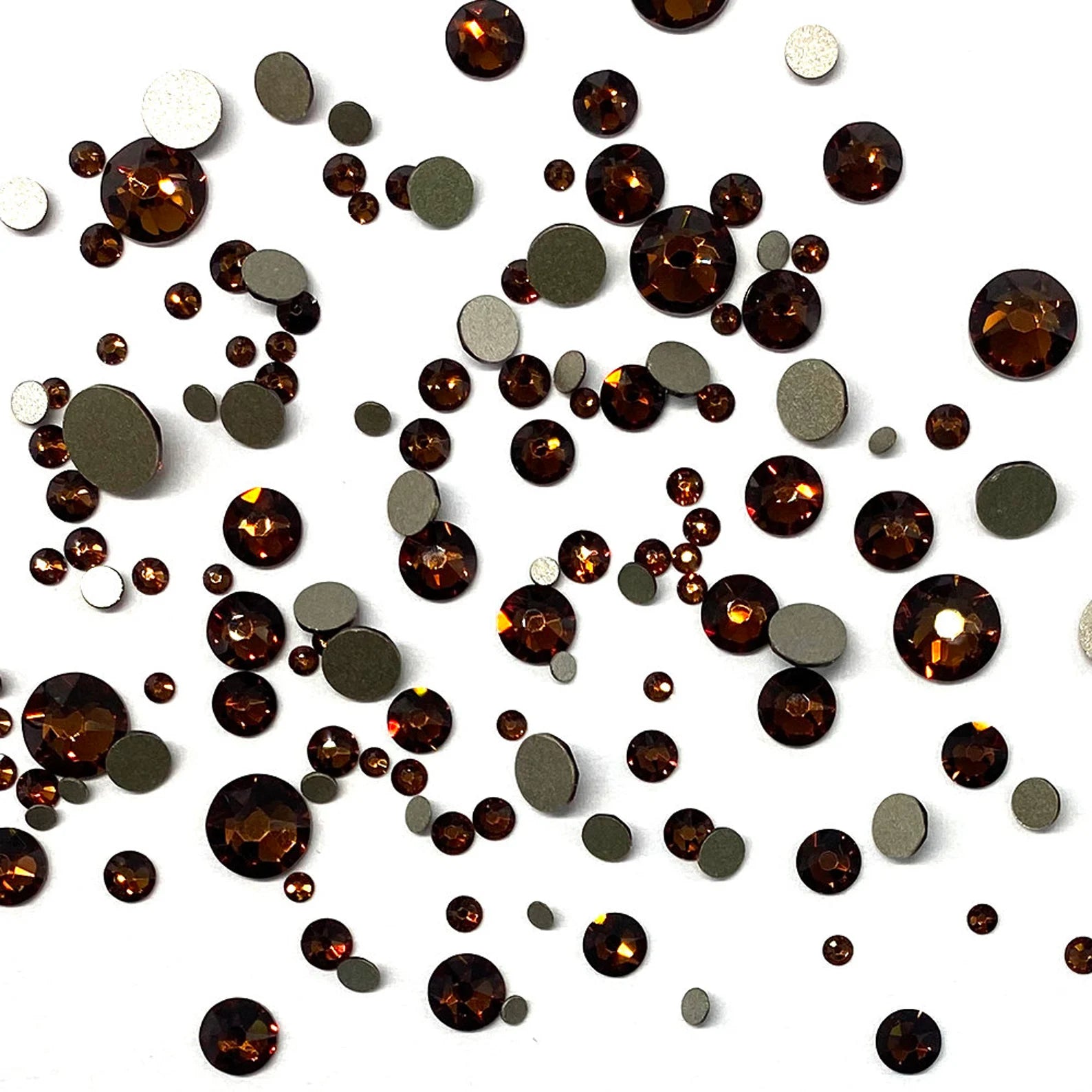 [Swarovski] Flat Back Crystal Smoked Amber(100) (variated sizes)