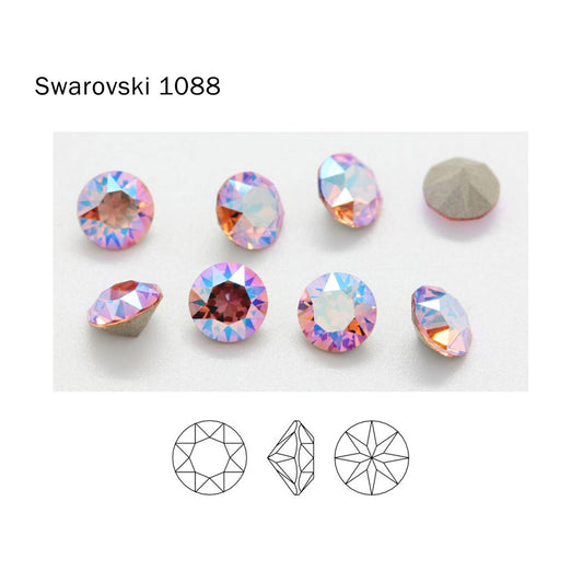 [Swarovski] 1088 Point Back Crystal Light Rose(223 Shimmer) (variated sizes)