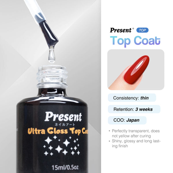 Base/Top Coat Gel Polish (No Wipe) - Present