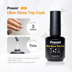 Base/Top Coat Gel Polish (No Wipe) 15ml - Present