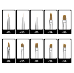 Nail Art Gel Brush Set (10pcs)