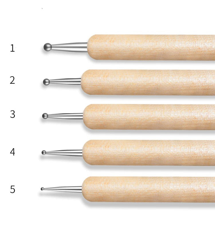 Nail Art Dotting Pen Wood (5pcs)