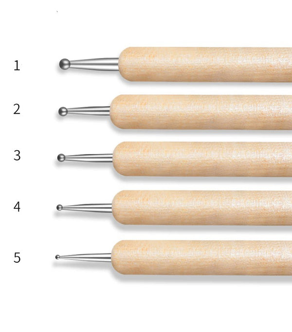 Nail Art Dotting Pen Wood (5pcs)