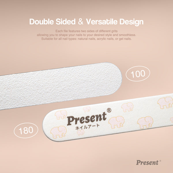 Durable Extra Thin Double Sided Wooden Nail File - Present