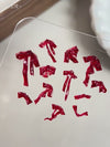 3D Soft Red Ribbon Bow Nail Charm 50pcs
