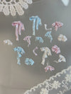 3D Soft Pearlescent Ribbon Bow Nail Decoration 50pcs