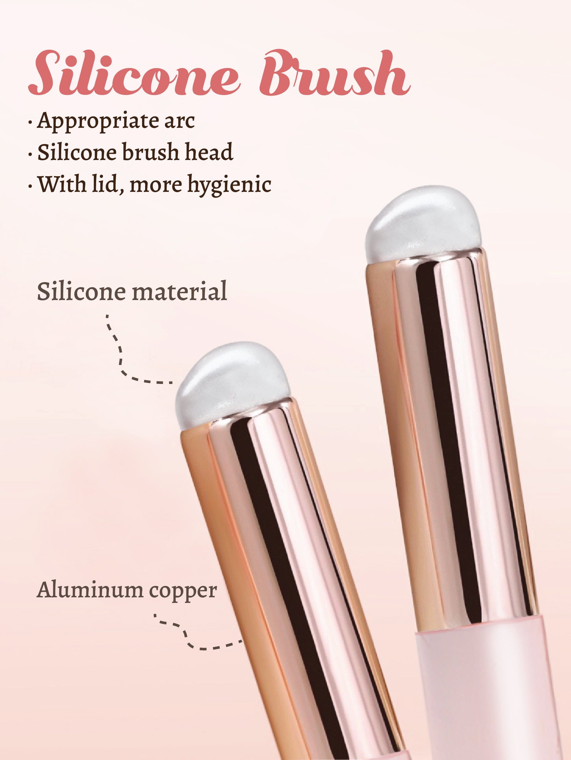 Ombre Effect Foil Transfer Silicone Nail Brush Lip Gloss Applicator