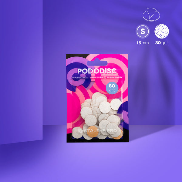 Disposable white files for pedicure disc PODODISC EXPERT S/M/L 50pcs