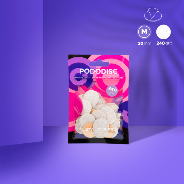 Disposable white files for pedicure disc PODODISC EXPERT S/M/L 50pcs