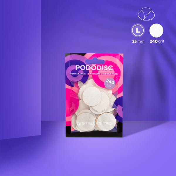 Disposable white files for pedicure disc PODODISC EXPERT S/M/L 50pcs